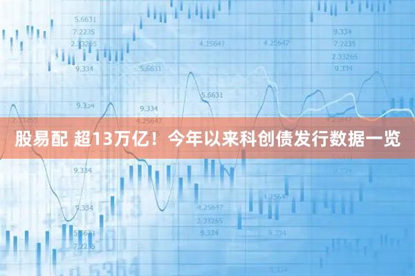 股易配 超13万亿！今年以来科创债发行数据一览